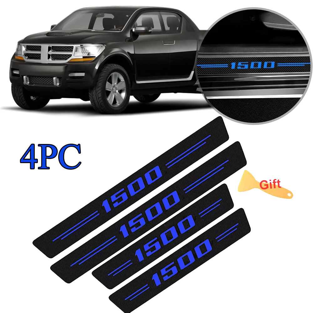 For GMC Sierra1500 Door Plate Carbon Fiber Scuff Sill Protect Anti Scratch Cover