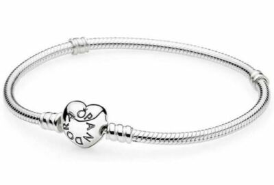 PANDORA Moments Heart Clasp Snake Chain Bracelet - Sterling Silver