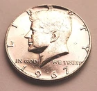 Very Nice 1967 P Kennedy Half Dollar 40% Vintage Silver Brilliant Free SHI KS561