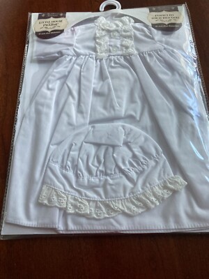 THE QUEENS TREASURES WHITE NIGHTGOWN & HAT ''LITTLE HOUSE ON PRARIE''  NEW NIP