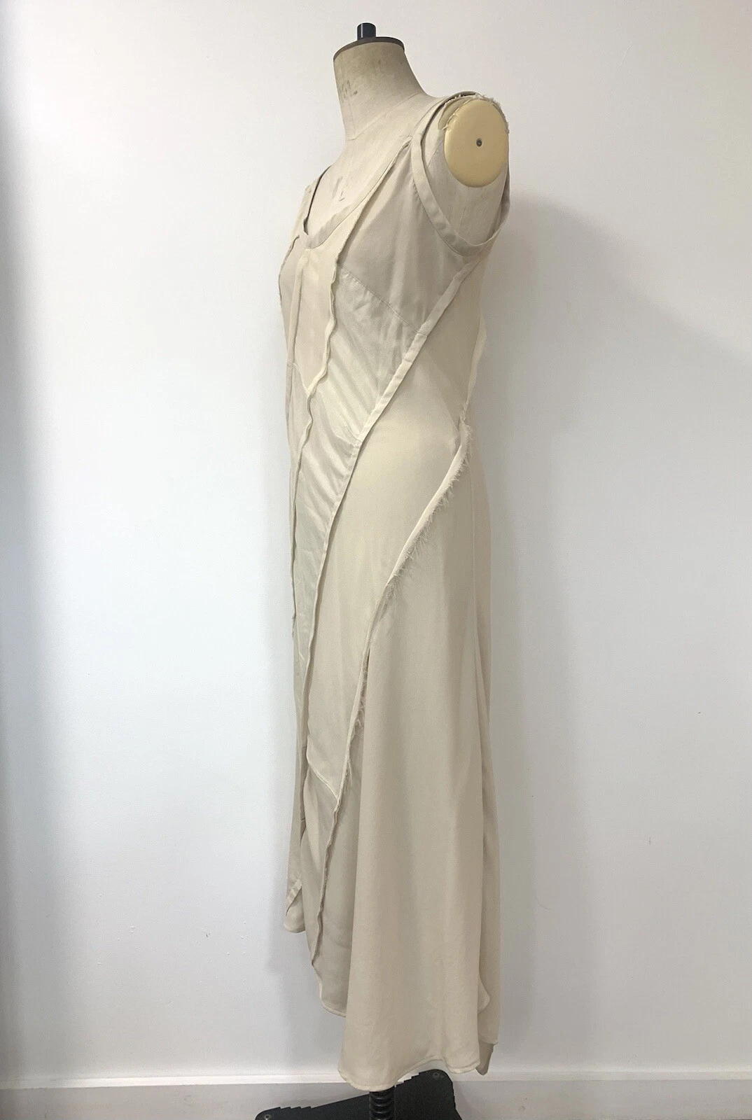 Abito beige Acne Studios Bias taglio patchwork taglia EU 40