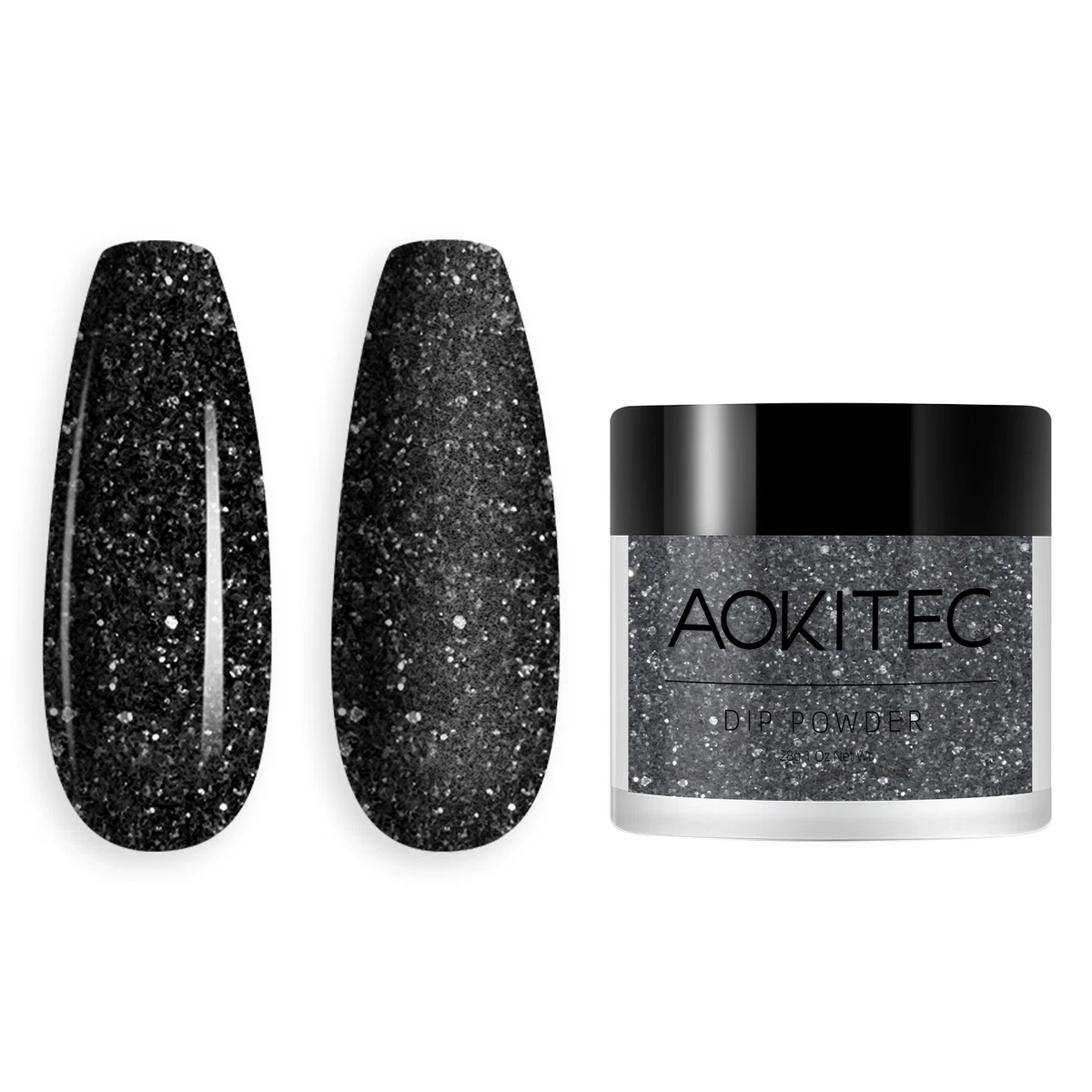 Shiny Black Dip Powder 1oz Air Dry Acrylic Nail Powder Dip Dipping Powder Women