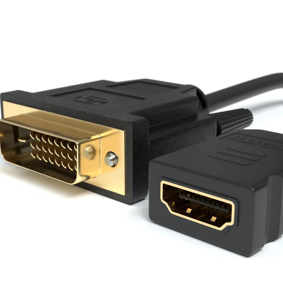 DVI zu HDMI Adapter DVI-D (24+1) Stecker auf HDMI Buchse 4K 1080P Full HD 3D - Bild 3 von 4