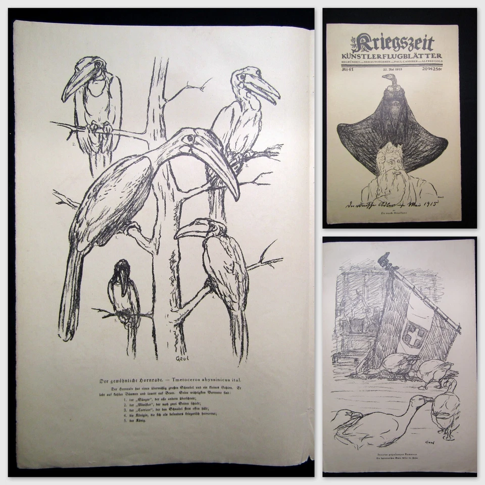 Cassirer Kriegszeit Künstlerflugblätter Nr.41 4 Original Lithographien 1915 - Bild 1 von 4