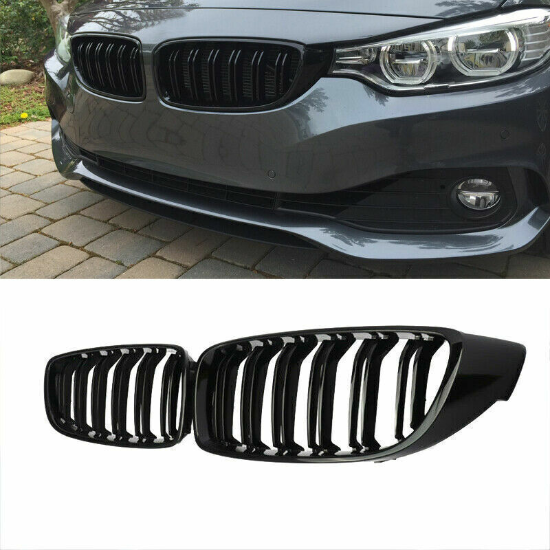 Gloss Black Kidney Grille Dual Slat M4 Style – For BMW 4 Series F32/F33/F36/F82/F80 (2013-2017)