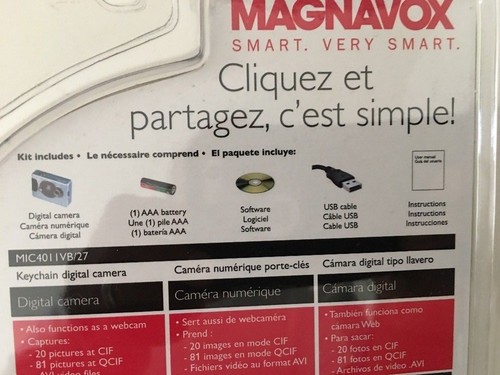 Magnavox Keychain "Simply, Snap and Share" Smart Digital Camera -Blue NEW - Picture 3 of 6