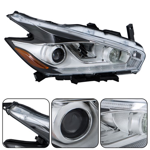 Front Headlight For 2015-18 Nissan Murano Platinum Right Side Clear Lens Chrome - Picture 8 of 14