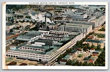 Aerial View Packard Motor Car Co Factory Plant Detroit Michigan Postcard UNP