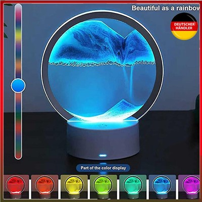 3D Flowing Sand Nachtlicht Sanduhr Lampe Moving Sandbilder Fließende Sandrahmen