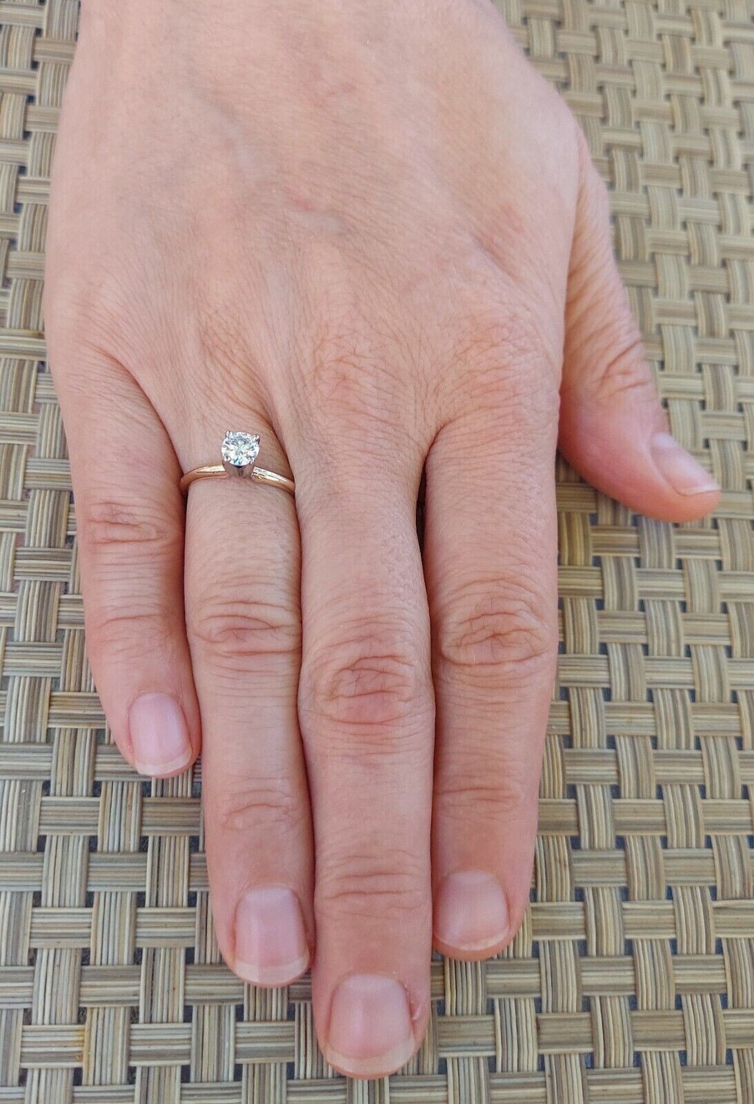 Solitaire , Engagement ring , solid gold ring , D… - image 9