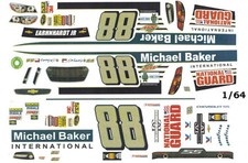  88 Dale Earnhardt jr Michael Baker 2014 1/64th HO Scale Slot Car Decals