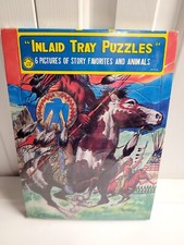 6 Vintage Tray Puzzles Story Favorites  Animals MEGO Japan New Old Stock