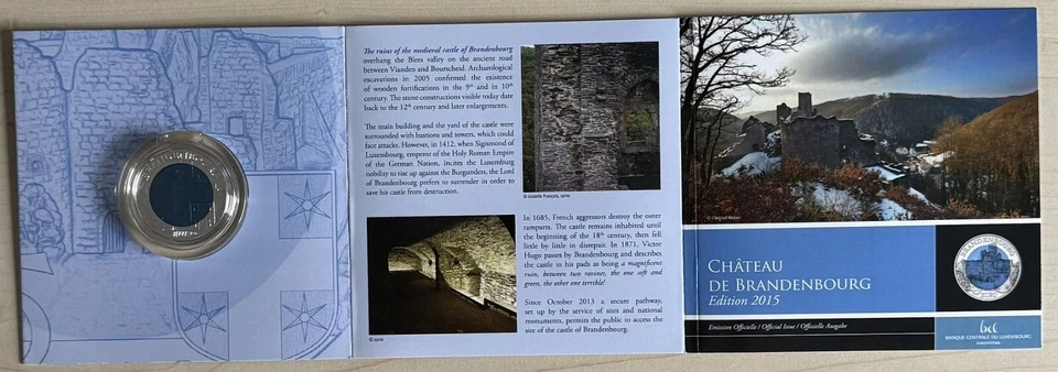 5 Euro Blister PP Luxemburg 2015, Burg Brandenbourg, Nr.7 - Bild 3 von 4