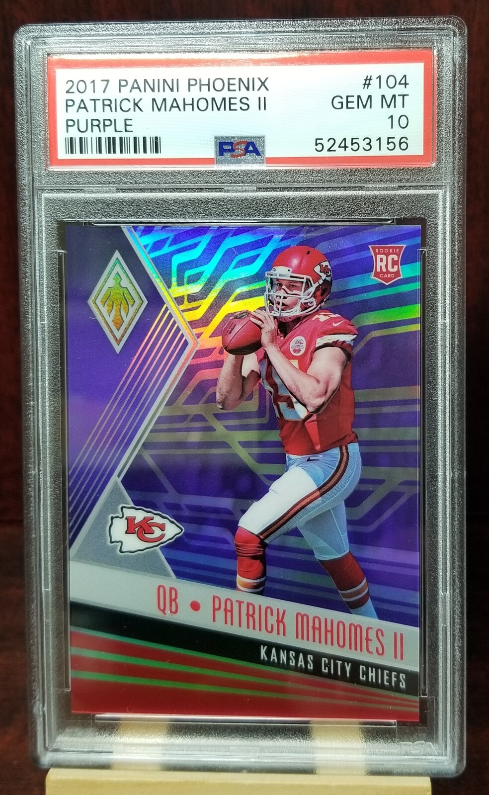 2017 Panini Phoenix Patrick Mahomes RC /149 Purple Prizm PSA 10 Very Low Pop SSP