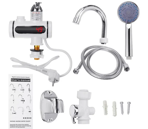 Rubinetto Elettrico Caldaia 3000w Riscaldatore Miscelatore Acqua Calda Doccetta - Foto 6 di 6