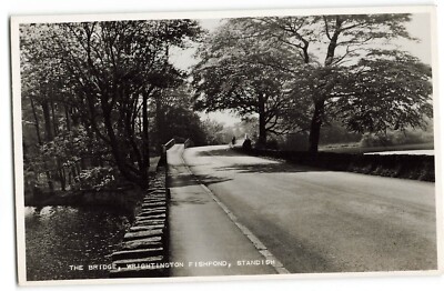 Die Brücke Wrightington Fischteich Standish Wigan Lancs UNP RPPC Postkarte