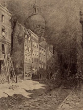Henrique Alvim Correa - Abandoned London War of Worlds (1906) -17"x22" Art Print