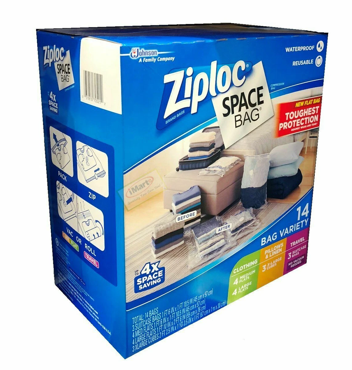 Ziploc vacuum outlet storage bags