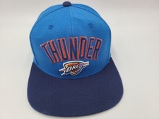 Oklahoma City Thunder Adidas Trefoil Snapback (Seems Small) Hat Cap OKC NBA Blue