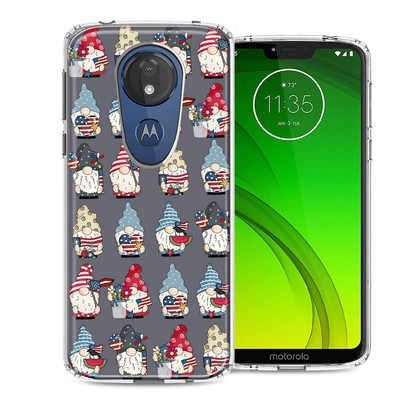 For Motorola E5 Plus/G7 Power Cute USA Fourth Of July Gnomes Patriotic Case
