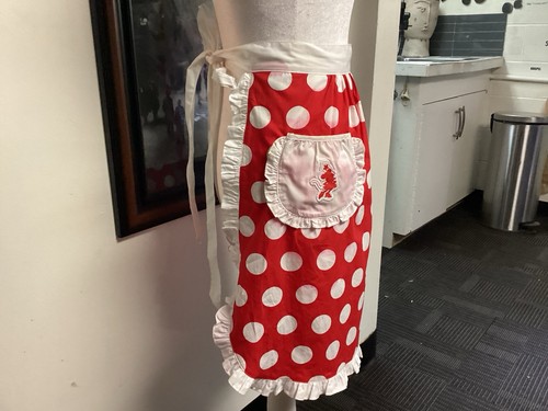 Minnie Mouse Waist Apron Red White Polka Dots Walt Disney World Adult Kitschy - Picture 4 of 5