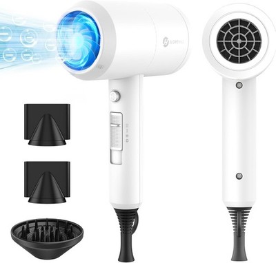 Ionic Hair Dryer 1800W, Fast Dry, Low Noise, White