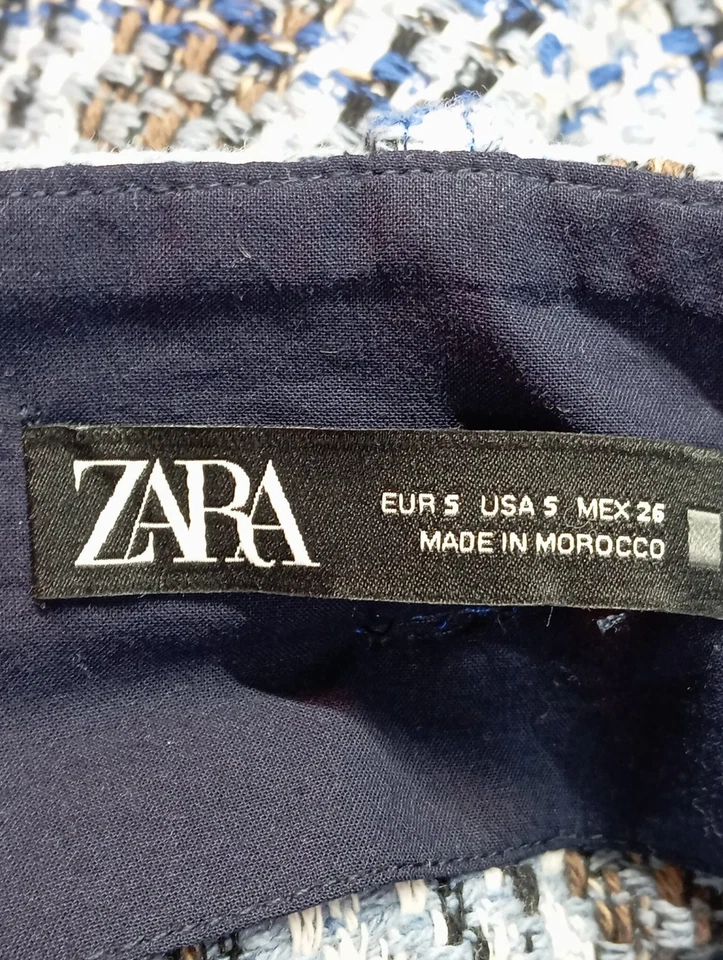 ZARA Tailleur Dames Costume T EU 36 bleu-brun élégant - Photo 4/4