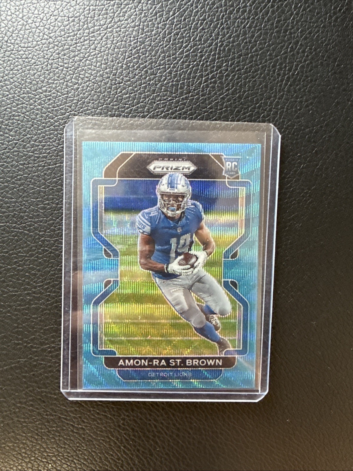2021 Panini Prizm - Color Match RC Amon-Ra St. Brown #358 Blue Wave Prizm /199 