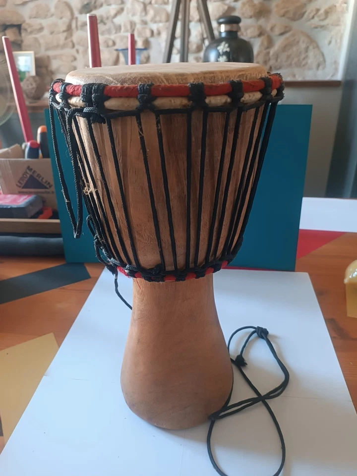Djembé bois naturel 40 cm - Photo 1/4