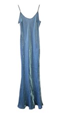 Celeste Satin Maxi Dress Mermaidcore Light Blue XL  Long Slip Dress