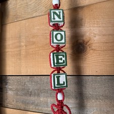 Vintage 60s 70s Noel Letter Ceramic Blocks Ha...
