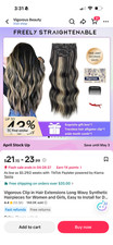 clip in hair extensions, wavy natural black with blonde, 22 inches, 7 pcs