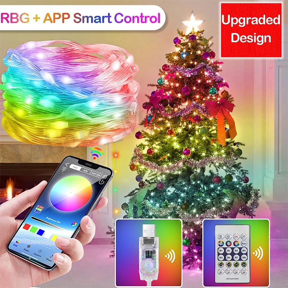 20/40/60m Smart Rainbow LED Permanent Outdoor String Lights Remote & APP Control - Image 2 of 4