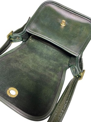 Old Coach Made In USA 9965 Shoulder Bag Green Turn Lock Vintage