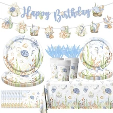 142pcs Under the Sea Birthday Tableware Under The Sea Theme Party Decorations...