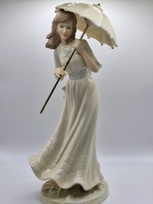 Vintage Regal Collection Bisque Porcelain Figurine ELISA P100 Woman with Parasol