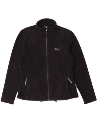 JACK WOLFSKIN Womens Fleece Jacket UK 16 Large  Black Polyester CO02