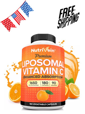 Liposomal Vitamin C 1650mg  180 Capsules High Absorption