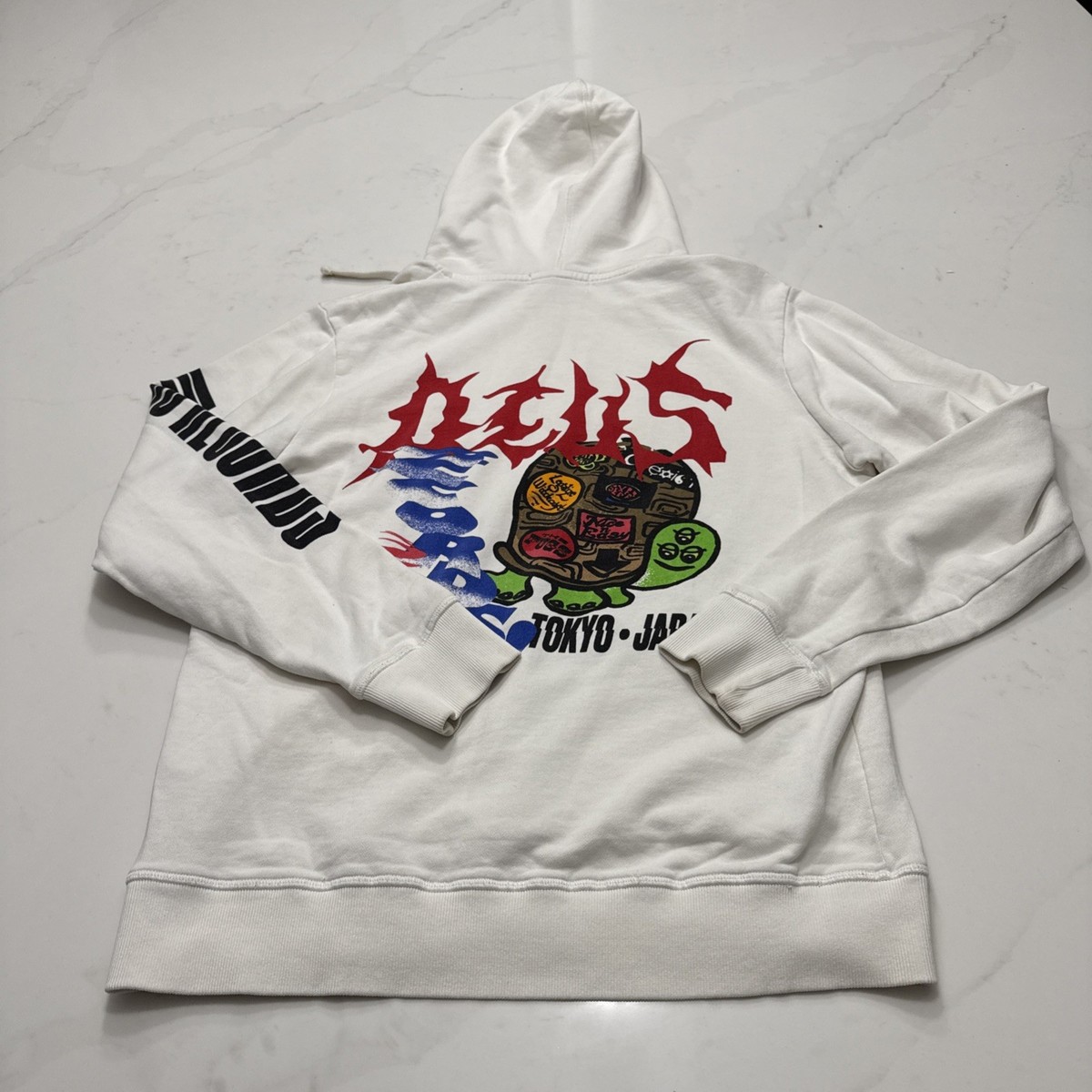 Deus Records TOKYO JAPAN Hoodie White L Fleece Cotton EX MACHINA Remarkable View 6