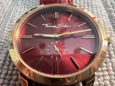 Thomas Sabo Damen Armbanduhr kirschrot/rosévergoldet AIR-WA0309 UNGETRAGEN