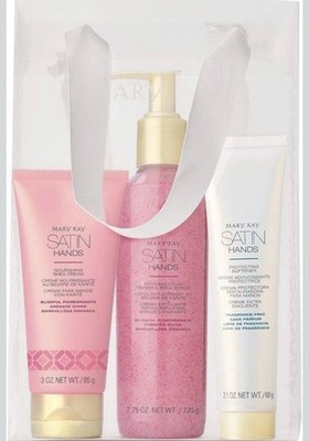 Mary Kay Satin Hands BLISSFUL POMEGRANATE 3-Piece Set Hand Care Shae Scrub Soft