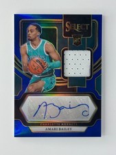 2023 Panini Select Amari Bailey Rookie Jersey Auto Blue Prizms /49 RC Hornets