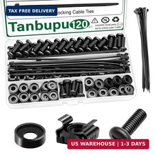 120Pcs M6 x 16mm Rack Mount Cage Nuts, Screws, Washers and Self-Locking Cable Ti