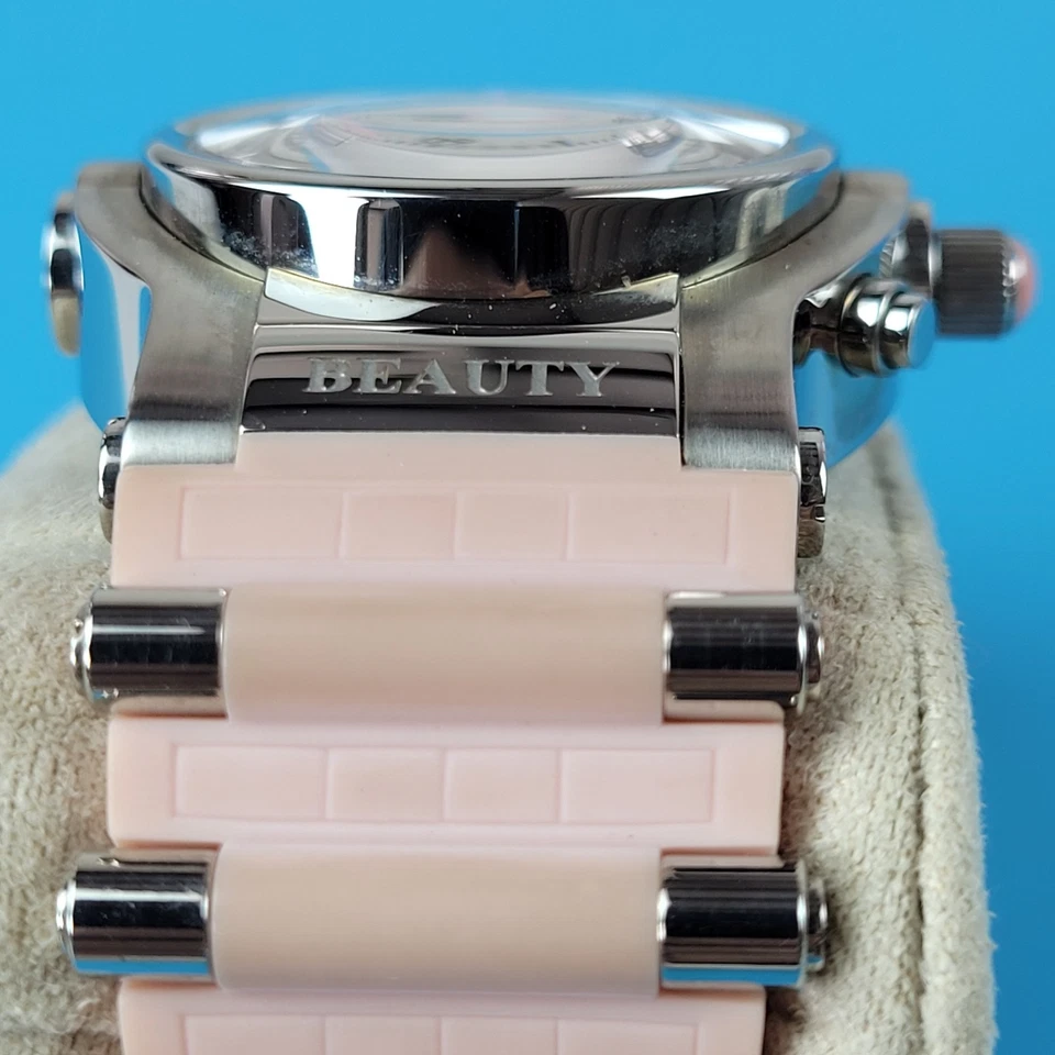 Reloj suizo Renato Beauty diamante cronógrafo esfera rosa sin circular VS diamantes Foto 3 de 4