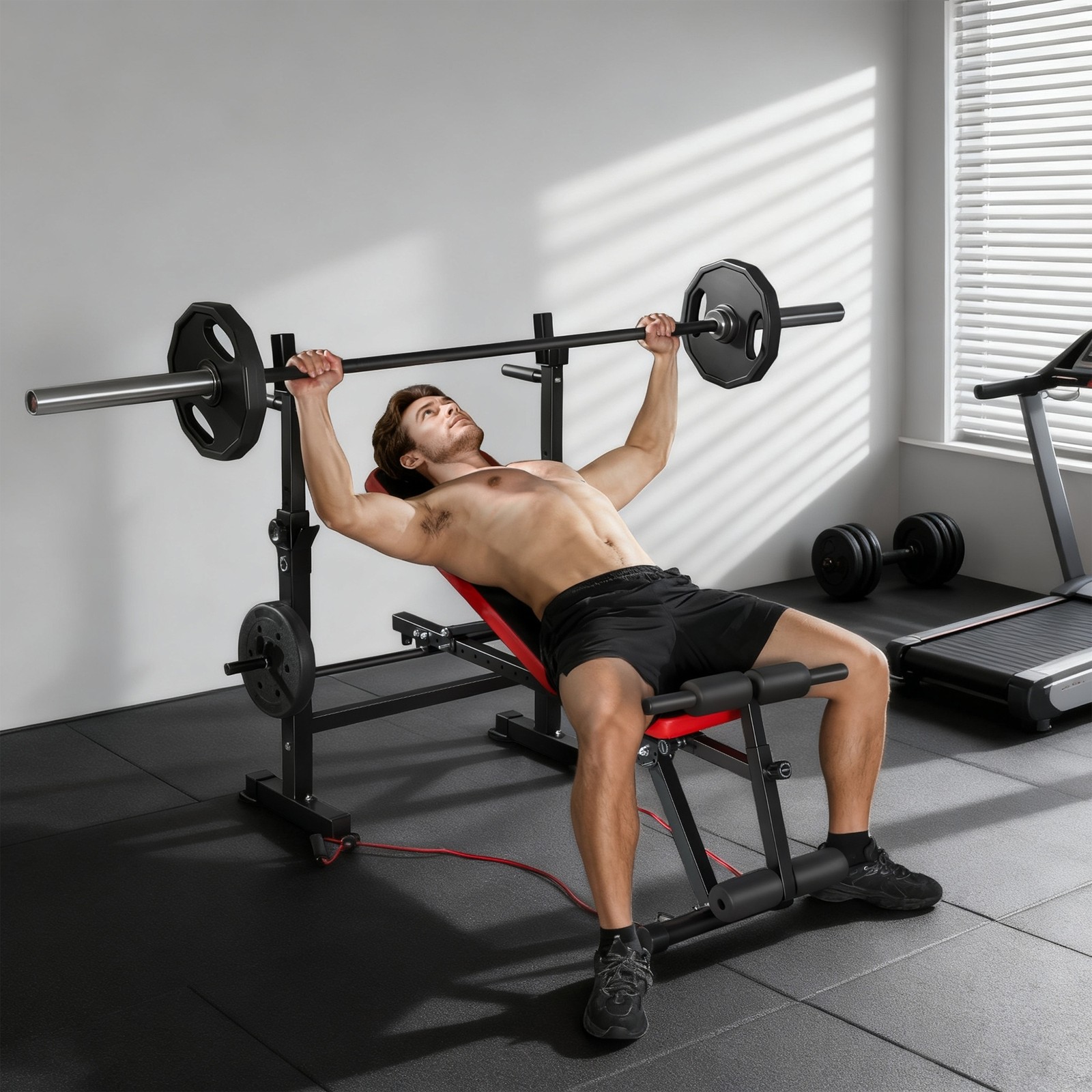 Adjustable Heavy Duty Weight Bench with Squat Rack and Dip Stand 420KG Capacity