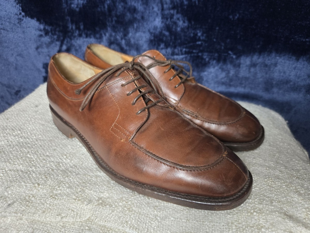 Salvatore Ferragamo Men Brown Leather Apron Toe Derby Dress Shoes 10.5 D Lace Up Salvatore Ferragamo Derby Dress Shoes for Men for sale | eBay main image 3