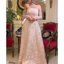 Elegant Luxury Evening Dresses A-Line Backless Off-shoulder Bridal Prom Gowns