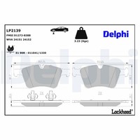 Delphi Bremsbelagsatz Scheibenbremse LP2139 FüR W164 X164 Mercedes W251 Klasse