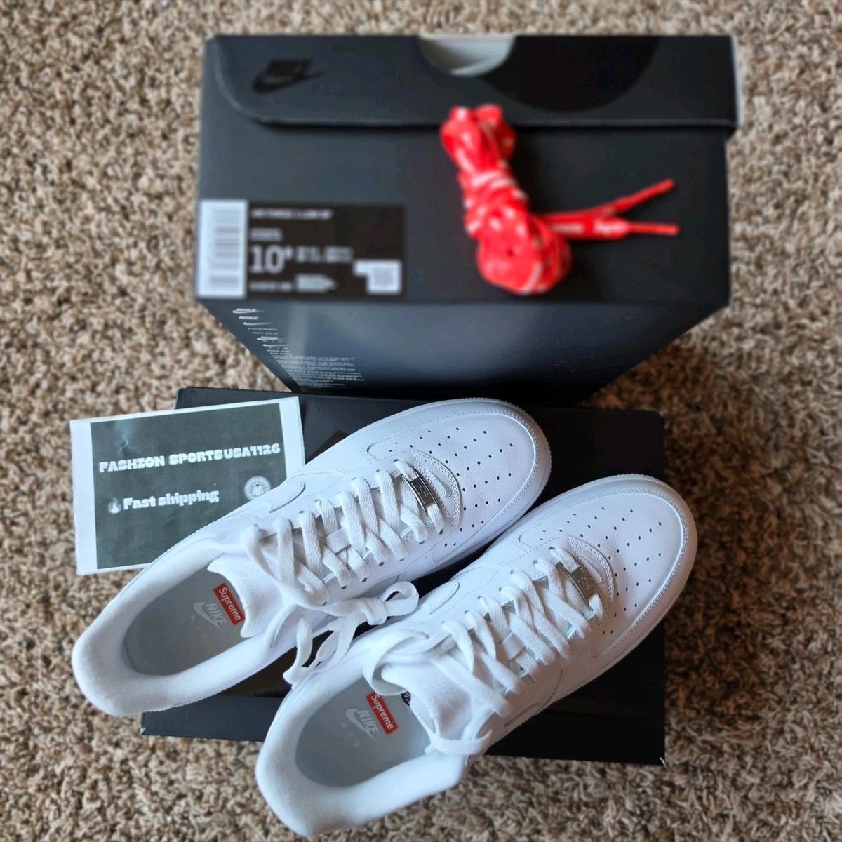 Nike Air Force 1 Supreme White | eBay