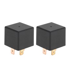 2 PCS 4 Pin 36V 80A Auto Relay Multi Purpose Waterproof Car Black Heavy Duty